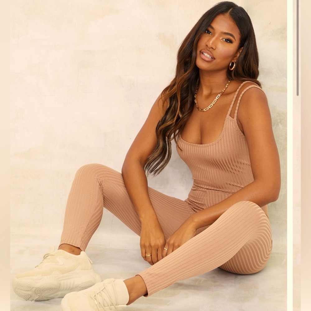 Pretty little thing double strap pant jumpsuit.